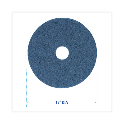 Boardwalk Scrubbing Floor Pads, 17" Diameter, Blue, 5/Carton (BWK4017BLU)