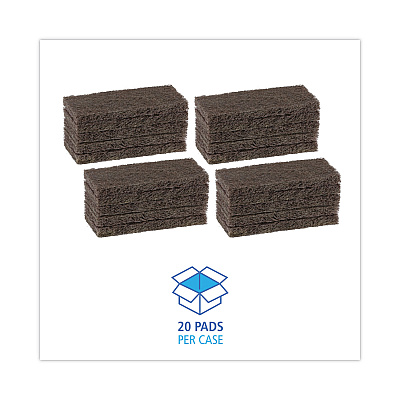 Boardwalk Heavy-Duty Scour Pad, 4.63 x 10, Brown, 20/Carton (BWK403)
