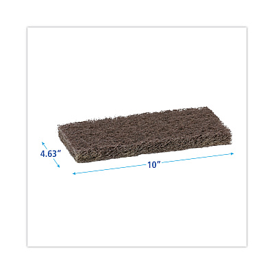 Boardwalk Heavy-Duty Scour Pad, 4.63 x 10, Brown, 20/Carton (BWK403)