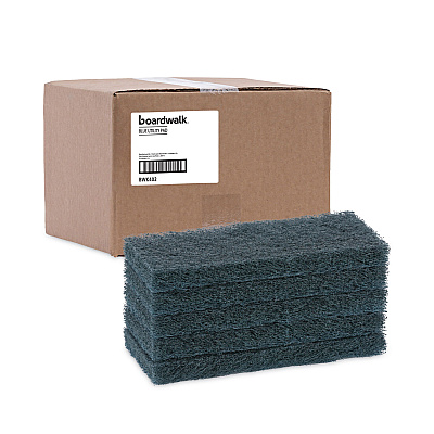 Boardwalk Medium-Duty Scour Pad, 10 x 4.63, Blue, 20/Carton (BWK402)