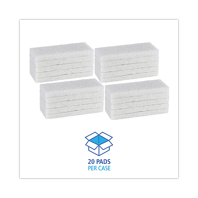 Boardwalk Light Duty Scour Pad, 4.63  x 10, White, 20/Carton (BWK401)