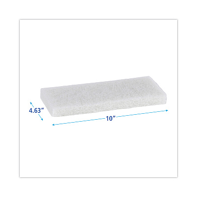 Boardwalk Light Duty Scour Pad, 4.63  x 10, White, 20/Carton (BWK401)