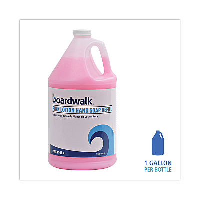 Boardwalk Mild Cleansing Pink Lotion Soap, Cherry Scent, 1 gal, 4/Carton (BWK410CT)