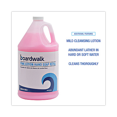 Boardwalk Mild Cleansing Pink Lotion Soap, Cherry Scent, 1 gal, 4/Carton (BWK410CT)