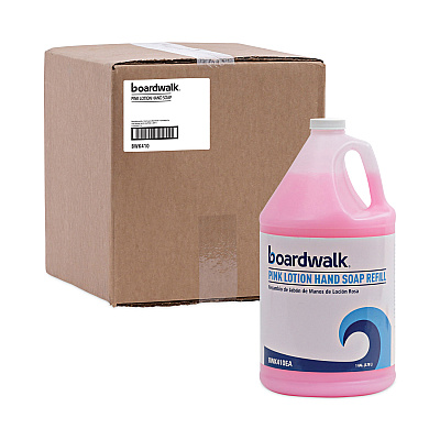 Boardwalk Mild Cleansing Pink Lotion Soap, Cherry Scent, 1 gal, 4/Carton (BWK410CT)