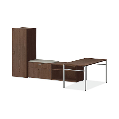HON Mod Worksurface, Rectangular, 72w x 30d, Sepia Walnut (HONPLRW7230LE1)