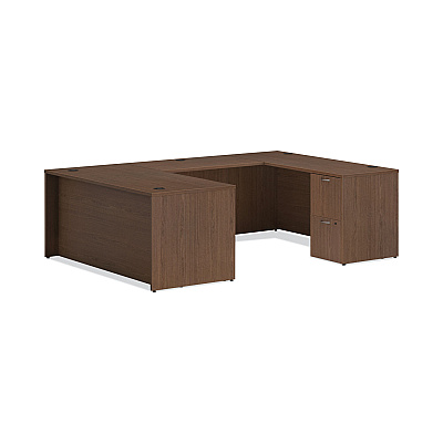 HON Mod Bridges, 42w x 24d x 29h, Sepia Walnut (HONLB4224LE1)