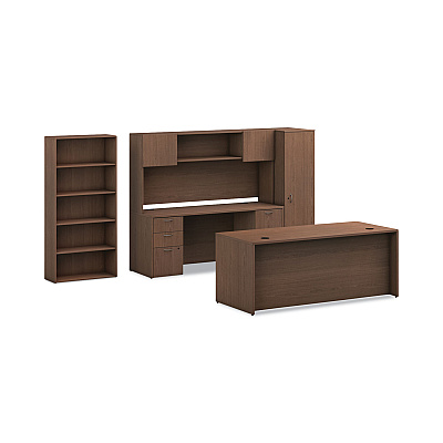 HON Mod Credenza Shell, 72w x 24d x 29h, Sepia Walnut (HONLCS7224LE1)
