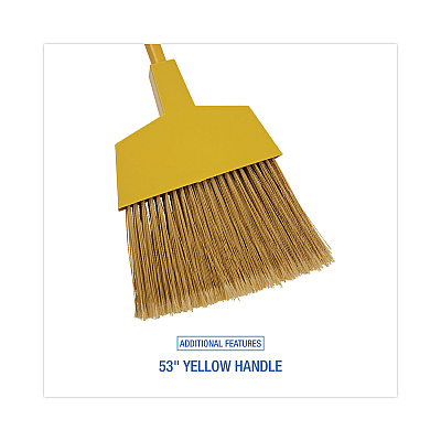Boardwalk Poly Bristle Angler Broom, 53" Handle, Yellow, 12/Carton (BWK932M)