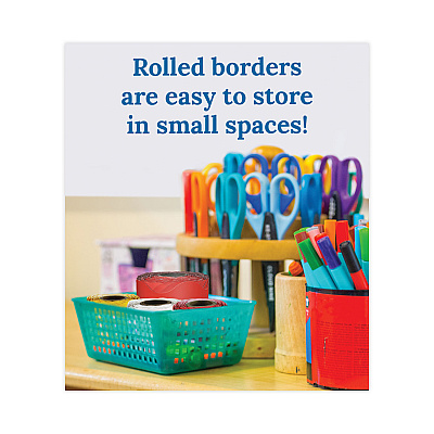 Carson-Dellosa Education Rolled Borders, Scalloped Border, Back to School, 2.25" x 65 ft, Red (CDP108465)