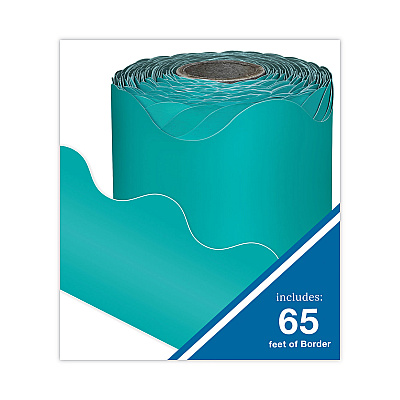 Carson-Dellosa Education Rolled Borders, Scalloped Border, Back to School, 2.25" x 65 ft, Teal (CDP108471)