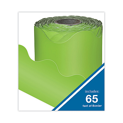 Carson-Dellosa Education Rolled Borders, Scalloped Border, Back to School, 2.25" x 65 ft, Lime (CDP108468)