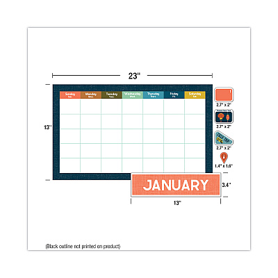 Carson-Dellosa Education Calendar Bulletin Board Sets, 123-Piece Set, Let's Explore, 23" x 13", Multicolor (CDP110556)