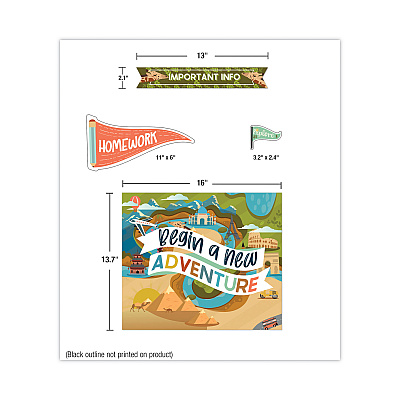 Carson-Dellosa Education Calendar Bulletin Board Sets, 123-Piece Set, Let's Explore, 23" x 13", Multicolor (CDP110556)