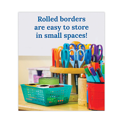 Carson-Dellosa Education Rolled Borders, Scalloped Border, Back to School, 2.25" x 65 ft, Lime (CDP108468)