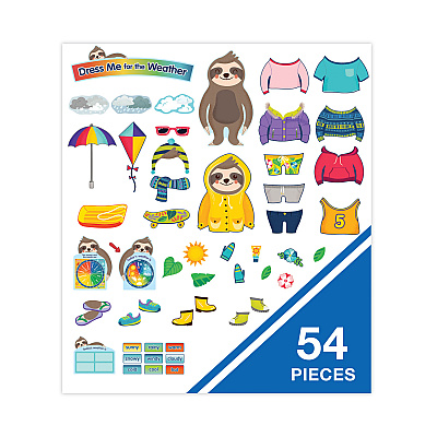 Carson-Dellosa Education Curriculum Bulletin Board Sets, 54-Piece Set, Dress Me for the Weather, 23.5" x 7.5", Multicolor (CDP110487)