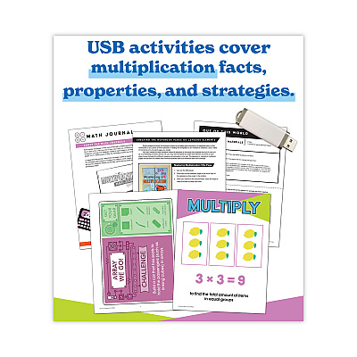 Carson-Dellosa Education In a Flash USB, Intro to Multiplication, Ages 7-9, 236 Pages (CDP109580)