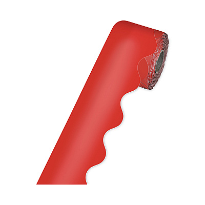 Carson-Dellosa Education Rolled Borders, Scalloped Border, Back to School, 2.25" x 65 ft, Red (CDP108465)
