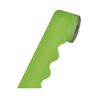 Carson-Dellosa Education Rolled Borders, Scalloped Border, Back to School, 2.25" x 65 ft, Lime (CDP108468)