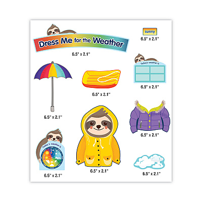Carson-Dellosa Education Curriculum Bulletin Board Sets, 54-Piece Set, Dress Me for the Weather, 23.5" x 7.5", Multicolor (CDP110487)