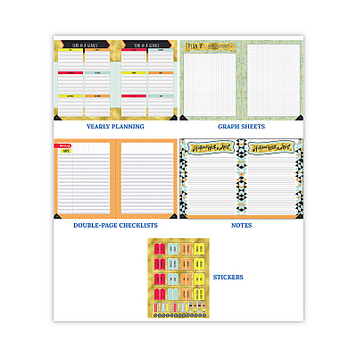 Carson-Dellosa Education Teacher Planner, Weekly/Monthly, Two-Page Spread (Seven Classes), 11 x 8.5, Multicolor Cover, 2022-2023 (CDP105001)