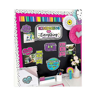 Carson-Dellosa Education Rolled Borders, Straight Border, Back to School: Rainbow, 2.25" x 65 ft, Multicolor (CDP108475)