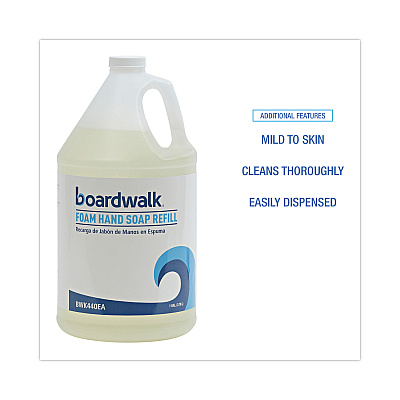 Boardwalk Foaming Hand Soap Refill, Herbal Mint Scent, 1 gal, 4/Carton (BWK440CT)