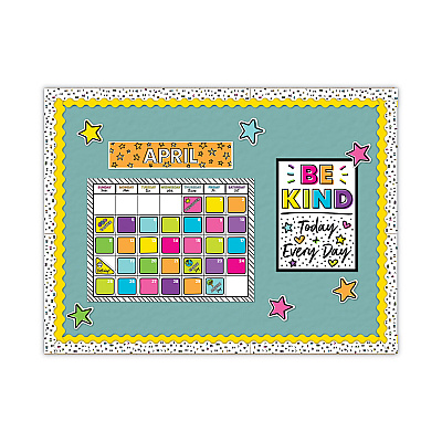 Carson-Dellosa Education Calendar Bulletin Board Sets, 129-Piece Set, Kind Vibes, 23" x 17", Multicolor (CDP110522)