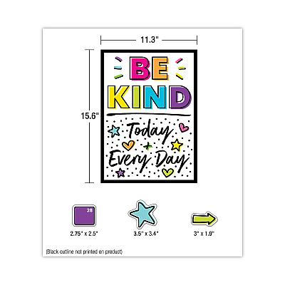 Carson-Dellosa Education Calendar Bulletin Board Sets, 129-Piece Set, Kind Vibes, 23" x 17", Multicolor (CDP110522)