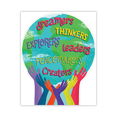 Carson-Dellosa Education Motivational Bulletin Board Sets, 47-Piece Set, One World, 24.7" x 20", Multicolor (CDP110488)