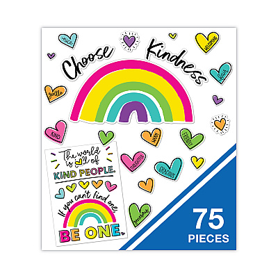 Carson-Dellosa Education Motivational Bulletin Board Sets, 75-Piece Set, Kind Vibes, 30" x 16", Multicolor (CDP110524)