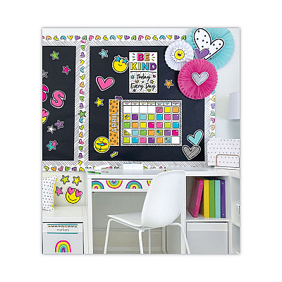 Carson-Dellosa Education Calendar Bulletin Board Sets, 129-Piece Set, Kind Vibes, 23" x 17", Multicolor (CDP110522)