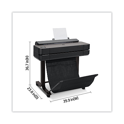 HP DesignJet T650 24" Large-Format Wireless Plotter Printer with Extended Warranty (HEW5HB08H)