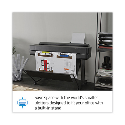 HP DesignJet T650 24" Large-Format Wireless Plotter Printer with Extended Warranty (HEW5HB08H)
