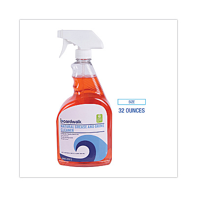Boardwalk Green Natural Grease and Grime Cleaner, 32 oz Spray Bottle, 12/Carton (BWK47612)