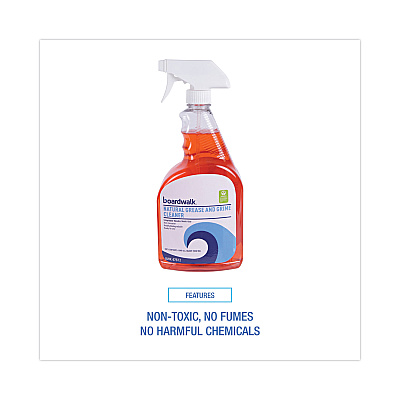 Boardwalk Green Natural Grease and Grime Cleaner, 32 oz Spray Bottle, 12/Carton (BWK47612)