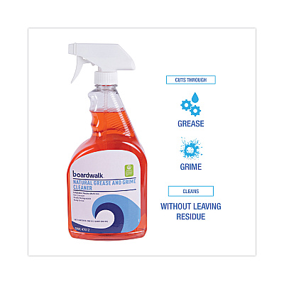 Boardwalk Green Natural Grease and Grime Cleaner, 32 oz Spray Bottle, 12/Carton (BWK47612)