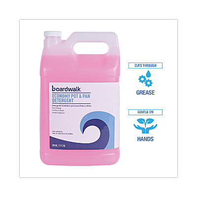 Boardwalk Industrial Strength Pot and Pan Detergent, 1 gal Bottle, 4/Carton (BWK77128)