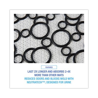 Boardwalk Urinal Mat 2.0, Rubber, 17.5 x 20, Black/White, 6/Carton (BWKUMBW)