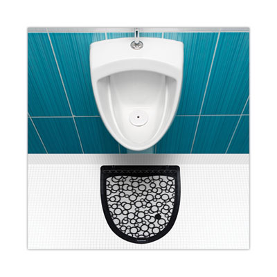 Boardwalk Urinal Mat 2.0, Rubber, 17.5 x 20, Black/White, 6/Carton (BWKUMBW)