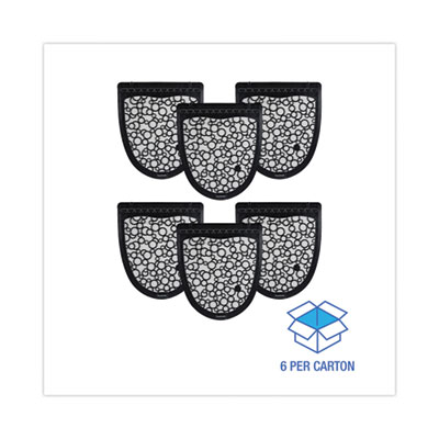 Boardwalk Urinal Mat 2.0, Rubber, 17.5 x 20, Black/White, 6/Carton (BWKUMBW)
