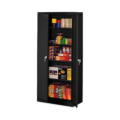 Alera Assembled 78" High Heavy-Duty Welded Storage Cabinet, Four Adjustable Shelves, 36w x 24d, Black (ALECM7824BK)