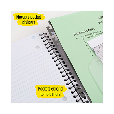 Five Star Advance Wirebound Notebook, Two Pockets, 1-Subject, Medium/College Rule, Randomly Assorted Cover Color, (100) 11 x 8.5 Sheets (MEA06322)