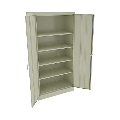 Alera Assembled 72" High Heavy-Duty Welded Storage Cabinet, Four Adjustable Shelves, 36w x 18d, Putty (ALECM7218PY)