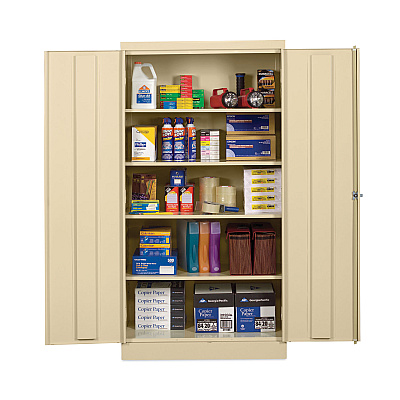 Alera Standard Assembled Storage Cabinet, 36w x 18d x 72h, Putty (ALECME7218PY)