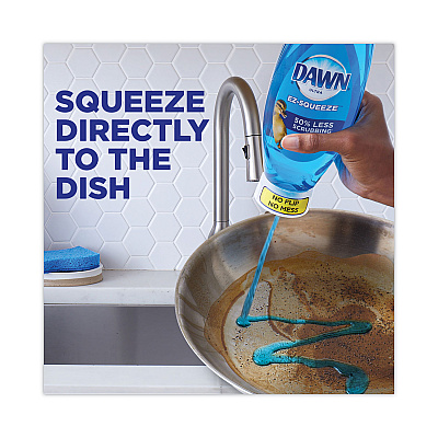 Ultra Liquid Dish Detergent, Dawn Original, Three 22 oz E-Z Squeeze Bottles and 2 Sponges/Pack, 6 Packs/Carton (PGC02367)