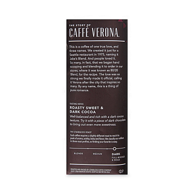 Starbucks Coffee, Caffe Verona, 2.5 oz Packet, 18/Box (SBK11018192)
