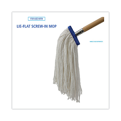 Boardwalk Cut-End Lie-Flat Mop Head, Rayon, 16oz, White, 12/Carton (BWKRM32016)