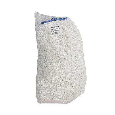Boardwalk Cut-End Lie-Flat Mop Head, Rayon, 16oz, White, 12/Carton (BWKRM32016)