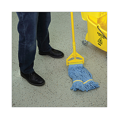 Boardwalk Super Loop Wet Mop Head, Cotton/Synthetic Fiber, 5" Headband, Small Size, Blue, 12/Carton (BWK501BL)